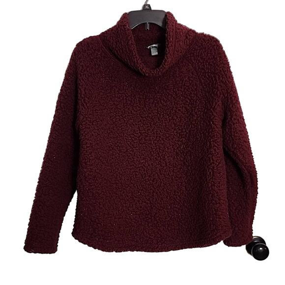 Eddie Bauer Plum Pullover Turtleneck Sweater Top/Jacket, NWT, Small - Picture 1 of 8